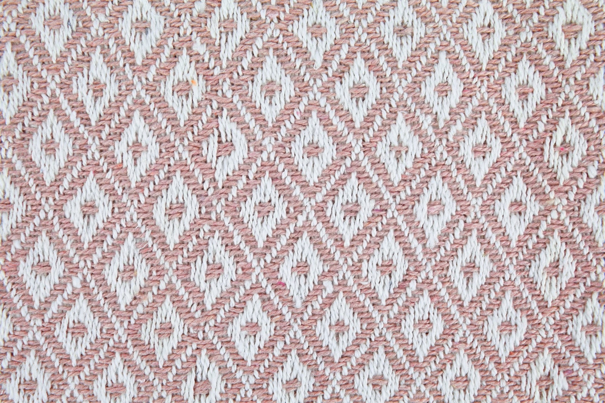 Casablanca Blush Pink Recycled Cotton Geometric Pattern Tasselled Throw Blanket