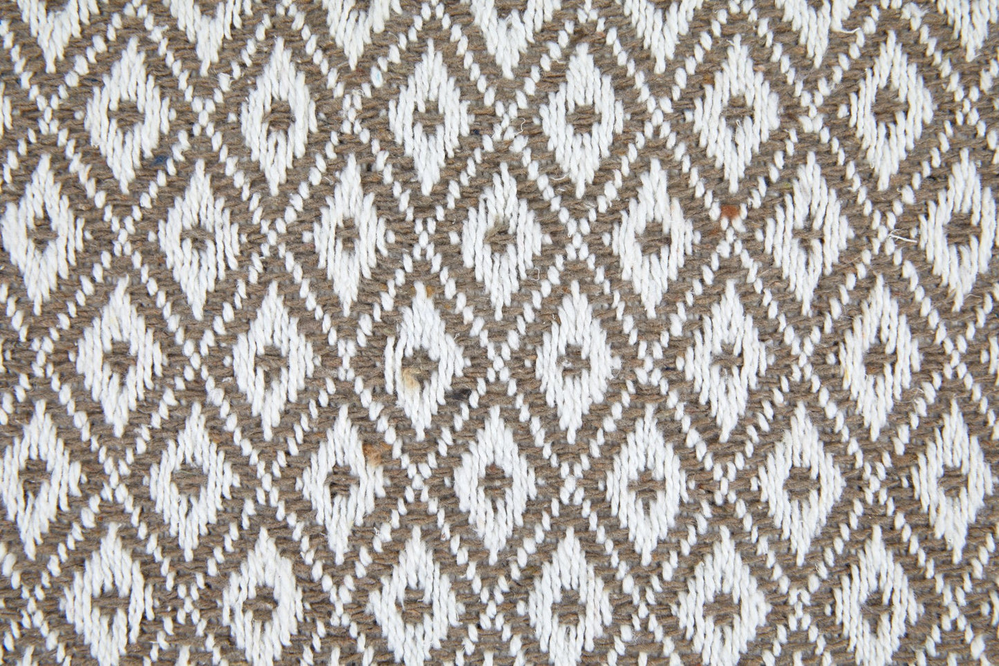 Casablanca Recycled Cotton Geometric Throw Blanket in Taupe Tasselled