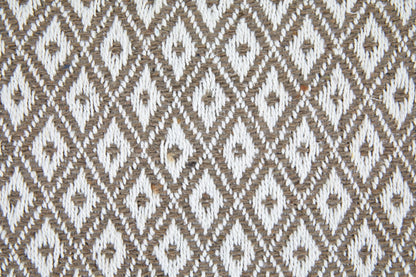 Casablanca Recycled Cotton Geometric Taupe Throw Blanket for Home Décor